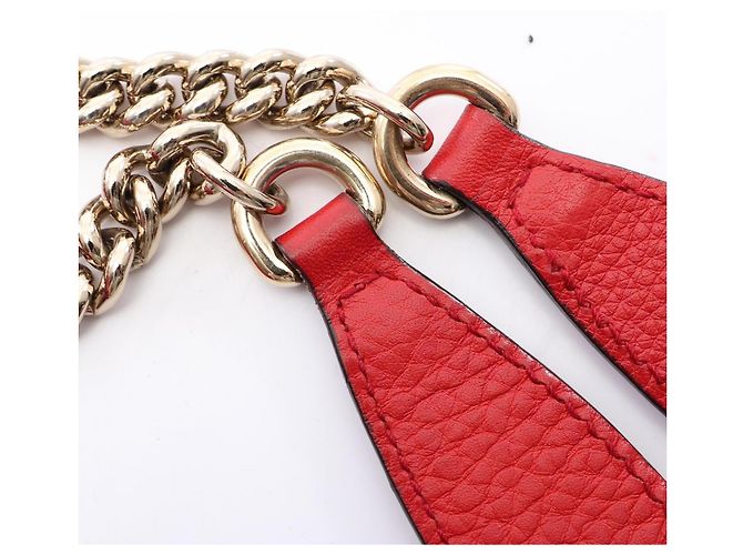Borsa a tracolla Gucci Soho in pelle rossa Rosso - vista 9