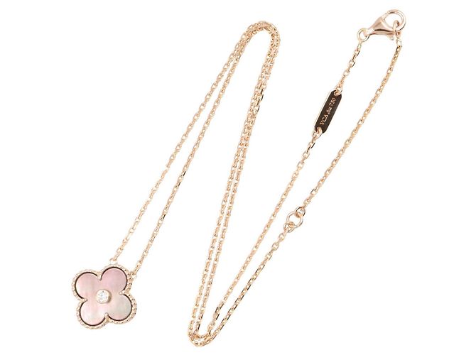 Van Cleef & Arpels Vintage Alhambra 1PD Halskette Braun Golden - Ansicht 2