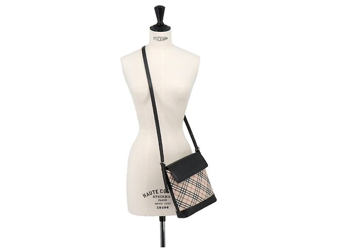 Burberry Nova Check Schultertasche Schwarz Beige - Ansicht 10