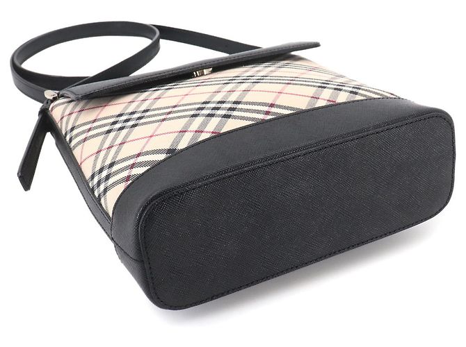 Burberry Nova Check Schultertasche Schwarz Beige - Ansicht 5