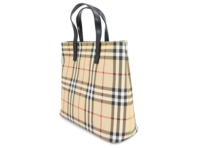 Borsa Burberry Nova Check Nero Beige - vista 4