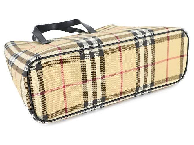 Borsa Burberry Nova Check Nero Beige - vista 5