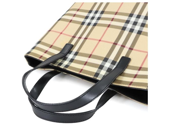 Borsa Burberry Nova Check Nero Beige - vista 6