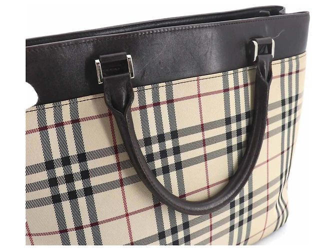Burberry Nova Check Handtasche Beige Dunkelbraun - Ansicht 10