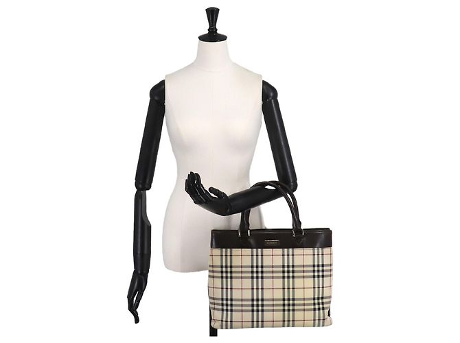 Burberry Nova Check Handtasche Beige Dunkelbraun - Ansicht 11