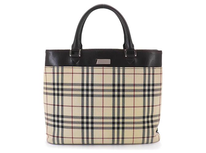 Burberry Nova Check Handtasche Beige Dunkelbraun - Ansicht 2