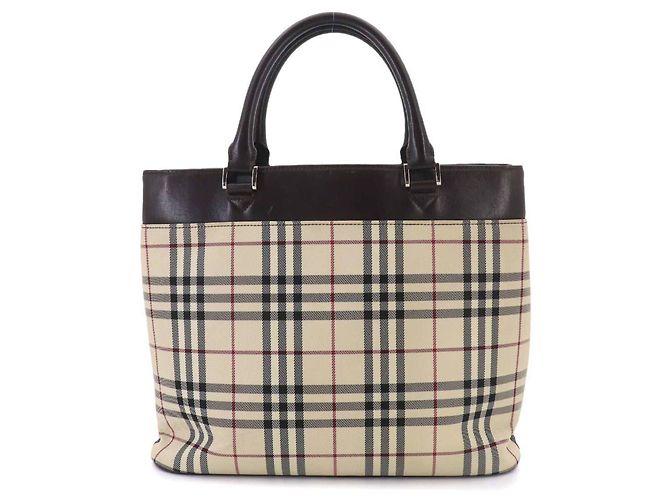Burberry Nova Check Handtasche Beige Dunkelbraun - Ansicht 3