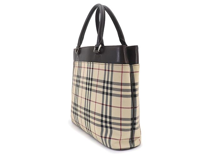 Burberry Nova Check Handtasche Beige Dunkelbraun - Ansicht 4
