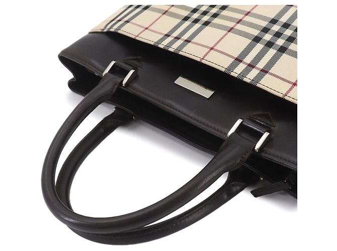Burberry Nova Check Handtasche Beige Dunkelbraun - Ansicht 6