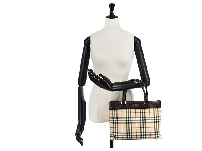 Bolso Burberry Nova Check Beige Marrón oscuro - vista 10