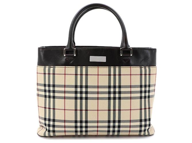 Bolso Burberry Nova Check Beige Marrón oscuro - vista 2