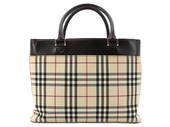 Bolso Burberry Nova Check Beige Marrón oscuro - vista 3