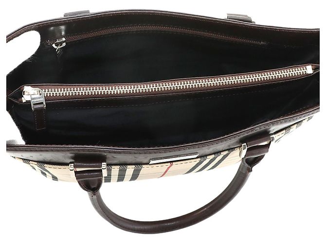 Bolso Burberry Nova Check Beige Marrón oscuro - vista 7