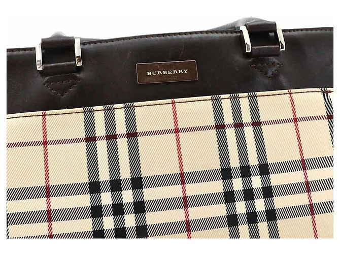 Bolso Burberry Nova Check Beige Marrón oscuro - vista 8