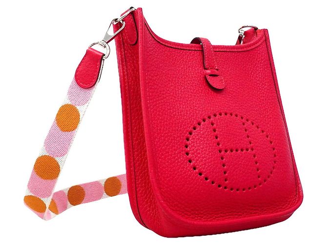 Hermès Borsa a tracolla Hermes Evelyne TPM in Framboise Rosa - vista 2