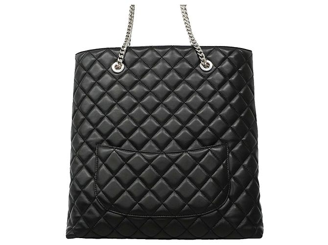 Chanel Matelassé Lammleder Tote Bag Schwarz - Ansicht 13