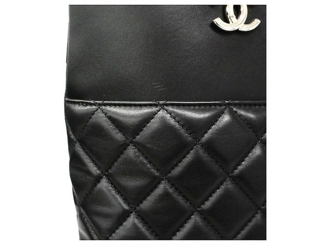 Chanel Matelassé Lammleder Tote Bag Schwarz - Ansicht 9