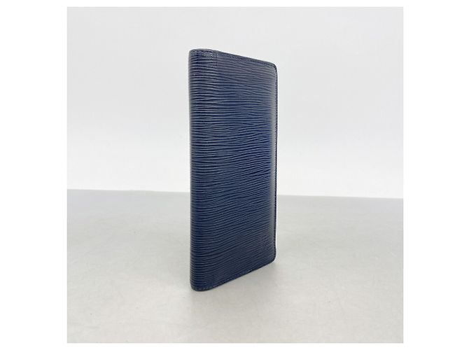 Louis Vuitton Portefeuille Brazza Long Wallet in pelle Epi Blu navy - vista 2