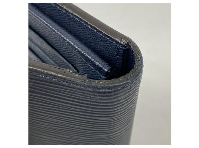 Louis Vuitton Portefeuille Brazza Long Wallet in pelle Epi Blu navy - vista 5