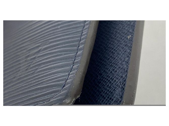 Louis Vuitton Portefeuille Brazza Long Wallet in pelle Epi Blu navy - vista 6
