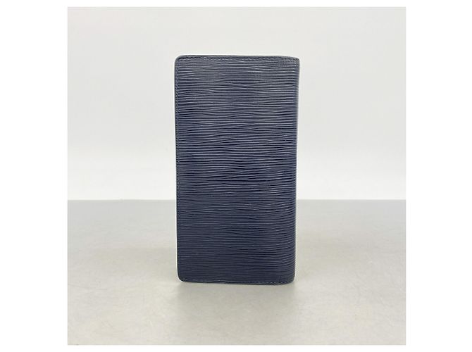 Louis Vuitton Portefeuille Brazza Long Wallet in pelle Epi Blu navy - vista 7