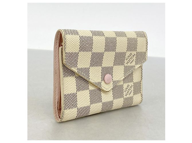 Cartera Tri-fold Louis Vuitton Damier Azur Portefeuille Victorine Blanco - vista 2