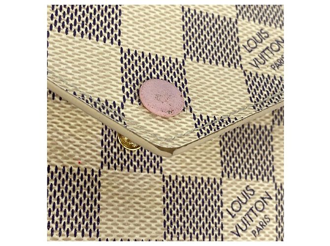 Cartera Tri-fold Louis Vuitton Damier Azur Portefeuille Victorine Blanco - vista 7