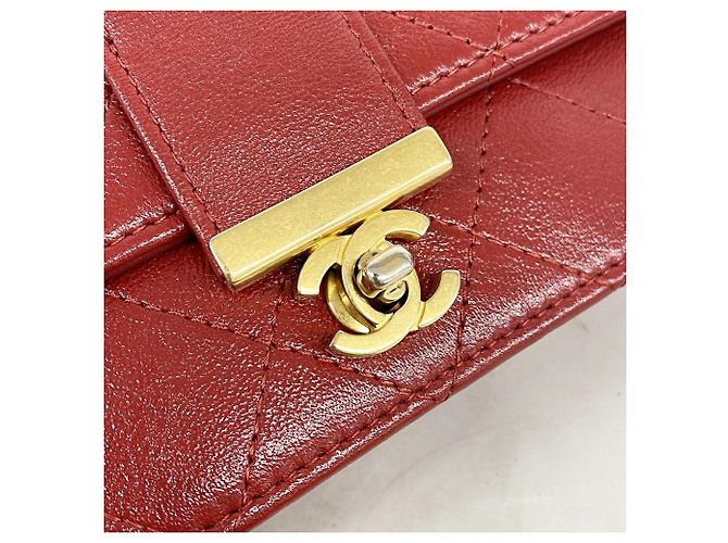 Cartera de hombro con cadena Chanel Matelassé Roja - vista 11