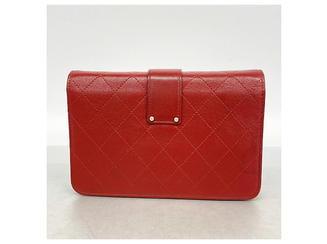 Cartera de hombro con cadena Chanel Matelassé Roja - vista 12