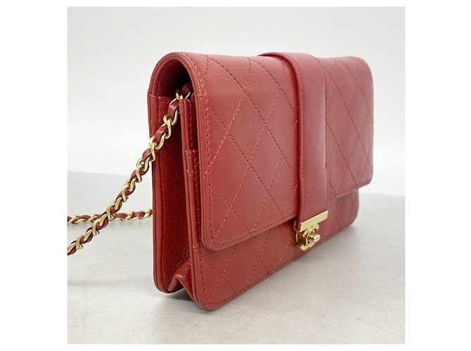 Cartera de hombro con cadena Chanel Matelassé Roja - vista 2