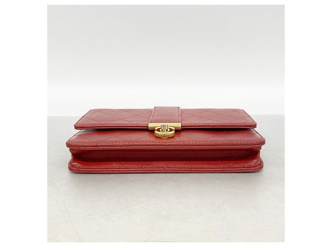 Cartera de hombro con cadena Chanel Matelassé Roja - vista 3