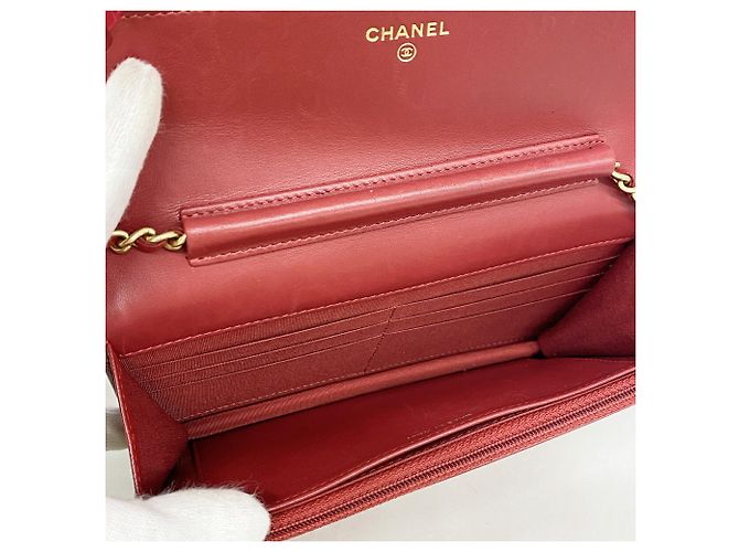 Cartera de hombro con cadena Chanel Matelassé Roja - vista 4