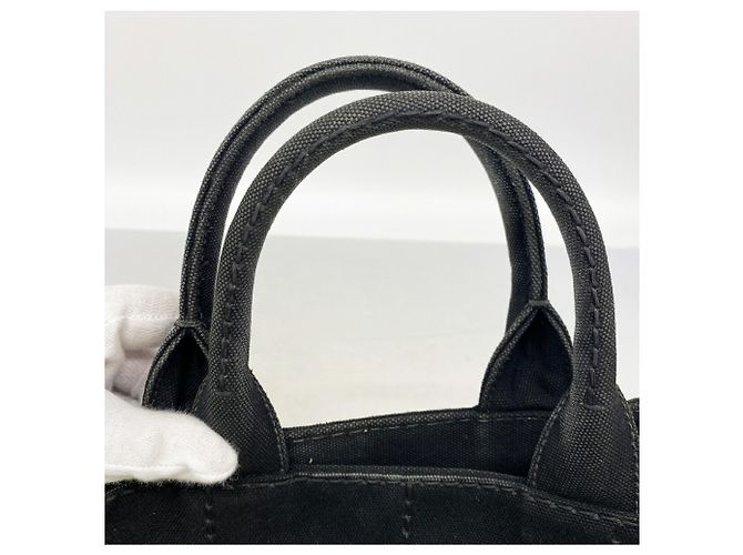 Prada Canapa Canvas Handbag Black - view 10