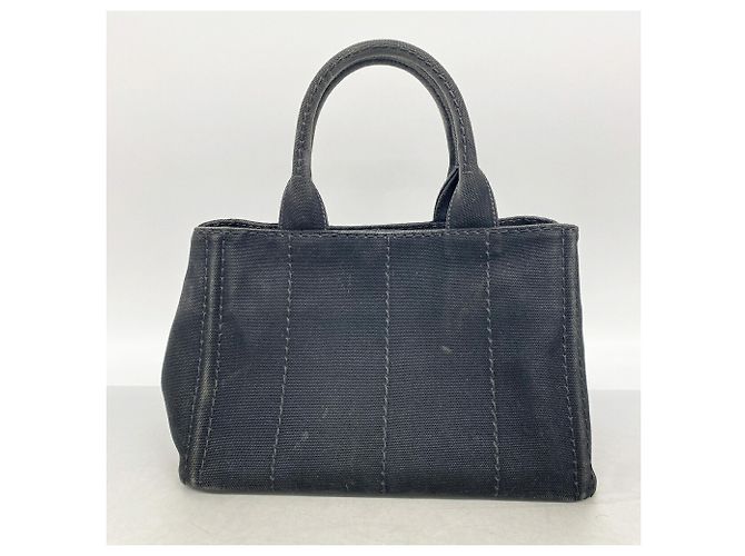 Prada Canapa Canvas Handbag Black - view 11
