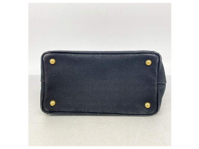 Prada Canapa Canvas Handbag Black - view 3