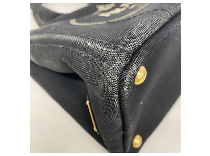 Prada Canapa Canvas Handbag Black - view 6