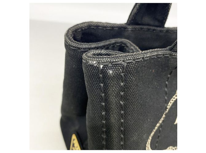 Prada Canapa Canvas Handbag Black - view 7