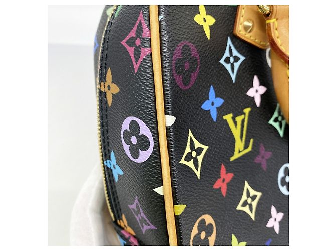 Borsa Louis Vuitton Monogram Multicolor Trouville Nero - vista 7