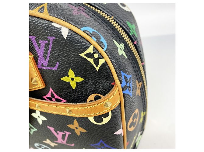 Borsa Louis Vuitton Monogram Multicolor Trouville Nero - vista 9
