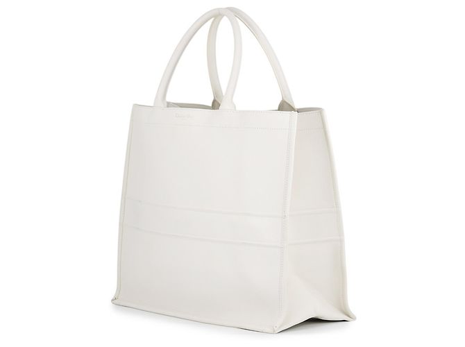 Christian Dior Book Tote Large Lederhandtasche Weiß - Ansicht 2