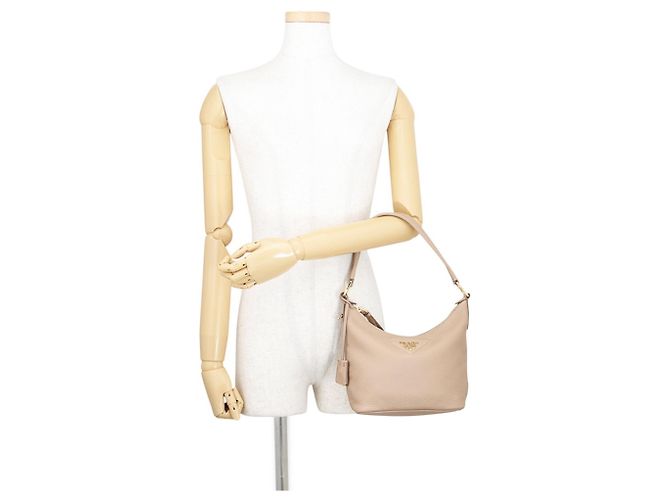 Borsa a tracolla Prada in pelle Vitello Daino Beige - vista 4