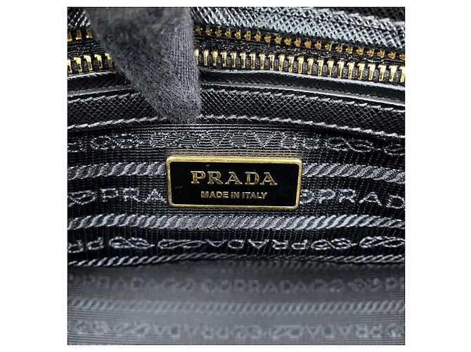 Bolsa de mão Prada Galleria Small em couro Saffiano Preto - vista 17