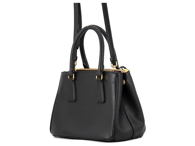 Bolsa de mão Prada Galleria Small em couro Saffiano Preto - vista 2