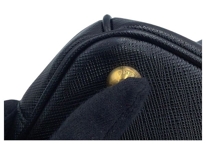 Bolsa de mão Prada Galleria Small em couro Saffiano Preto - vista 8