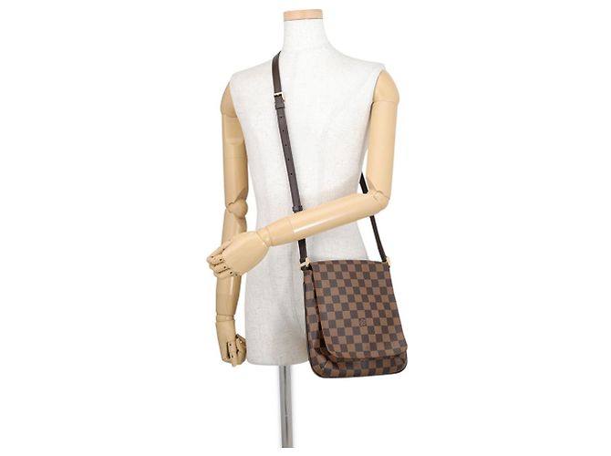 Borsa a tracolla Louis Vuitton Damier Ebene Musette Salsa Arancione - vista 4