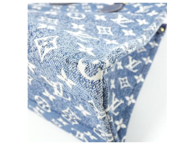 Borsa Louis Vuitton Monogram Jacquard Denim OnTheGo MM Blu navy - vista 2