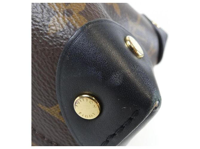 Borsa Louis Vuitton Monogram Petite Malle Souple Marrone Nero - vista 4
