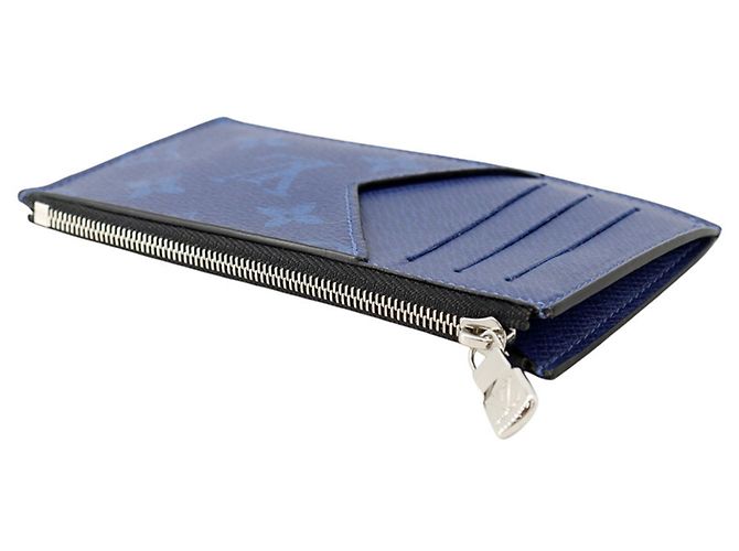 Portamonete Louis Vuitton Taiga Monogram Blu Monogramma - vista 2