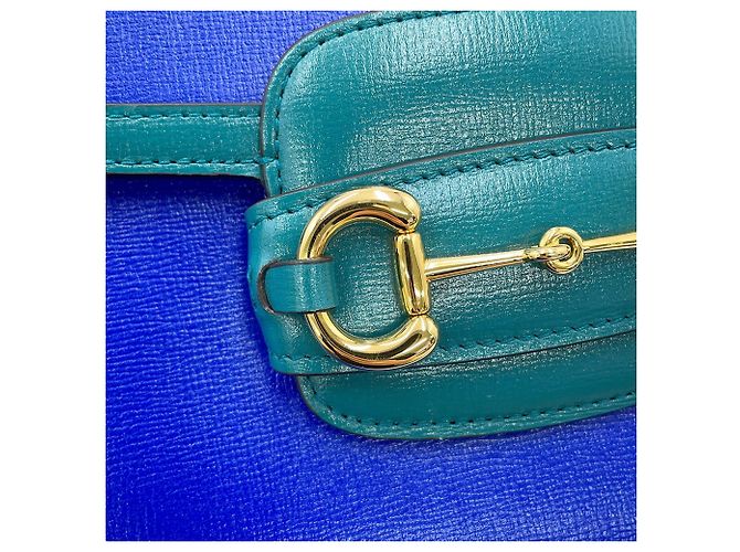 Borsa a tracolla Gucci Horsebit 1955 Small in pelle Blu - vista 10