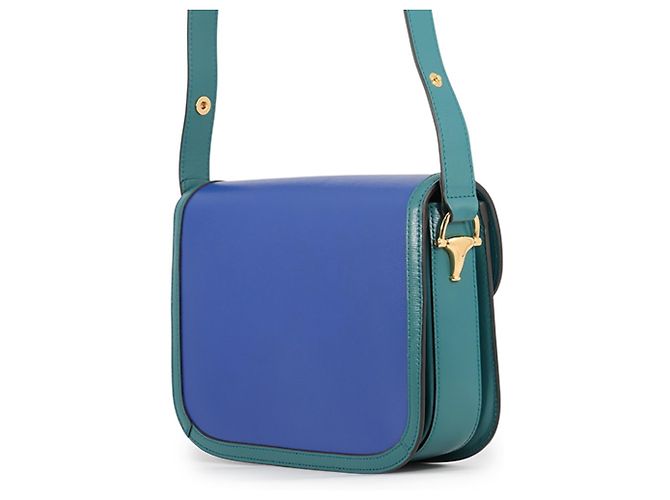 Borsa a tracolla Gucci Horsebit 1955 Small in pelle Blu - vista 2